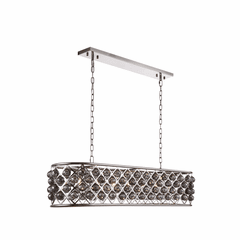 Elegant Madison 7-LT Polished Nickel Chandelier Silver Shade Royal Cut Crystal - 1216G50PN-SS/RC