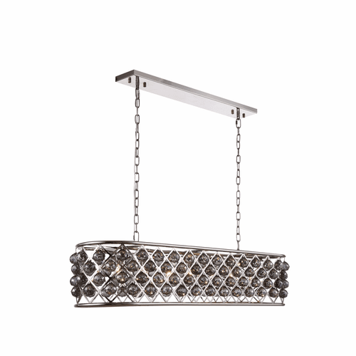Elegant Madison 7-LT Polished Nickel Chandelier Silver Shade Royal Cut Crystal - 1216G50PN-SS/RC