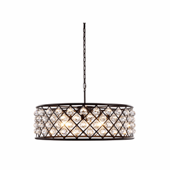 Elegant Madison 8-LT Matte Black Chandelier Clear Royal Cut Crystal - 1214D32MB/RC