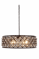Elegant Madison 8-LT Matte Black Chandelier Silver Shade Royal Cut Crystal - 1214D32MB-SS/RC