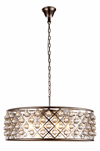 Elegant Madison 8-LT Polished Nickel Chandelier Clear Royal Cut Crystal - 1213D32PN/RC