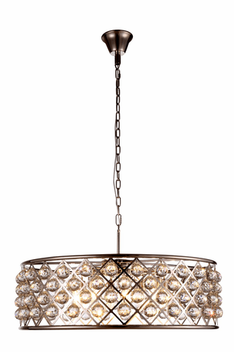Elegant Madison 8-LT Polished Nickel Chandelier Clear Royal Cut Crystal - 1214D32PN/RC
