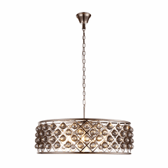 Elegant Madison 8-LT Polished Nickel Chandelier Silver Shade Royal Cut Crystal - 1214D32PN-SS/RC