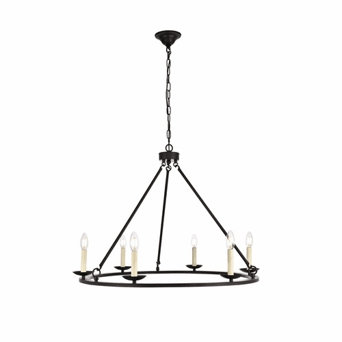 Elegant Maine Collection Chandelier Black Finish - LD6010D32BK