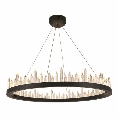 Elegant Malta 40-LT Satin Dark Grey Chandelier Clear Royal Cut Crystal - 1705D31SDG