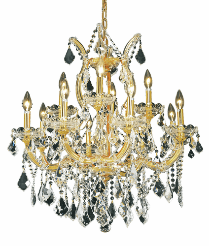 Elegant Maria Theresa 13-LT Gold Chandelier Clear Royal Cut Crystal - 2800D27G/RC
