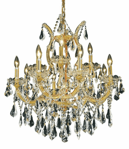 Elegant Maria Theresa 13-LT Gold Chandelier Clear Royal Cut Crystal - 2801D27G/RC