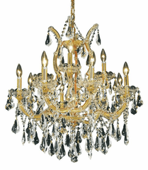 Elegant Maria Theresa 13-LT Gold Chandelier Clear Royal Cut Crystal - 2801D27G/RC