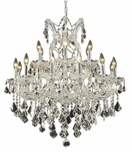 Elegant Maria Theresa 19-LT Chrome Chandelier Clear Royal Cut Crystal - 2800D30C/RC