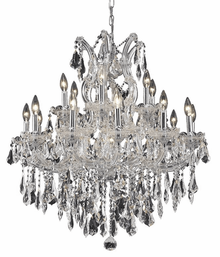 Elegant Maria Theresa 19-LT Chrome Chandelier Clear Royal Cut Crystal - 2801D30C/RC