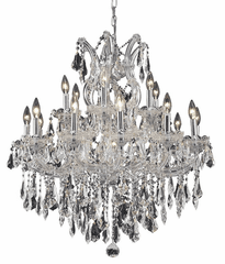 Elegant Maria Theresa 19-LT Chrome Chandelier Clear Royal Cut Crystal - 2801D30C/RC