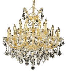 Elegant Maria Theresa 19-LT Gold Chandelier Clear Royal Cut Crystal - 2800D30G/RC