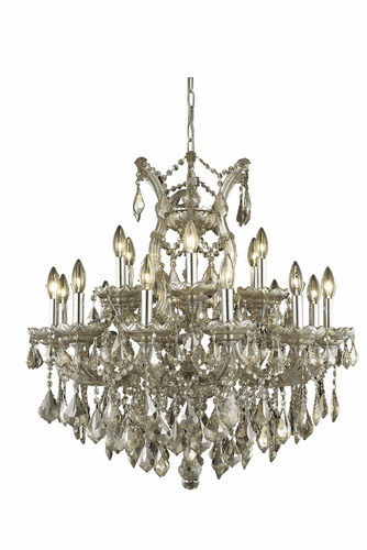 Elegant Maria Theresa 19-LT Golden Teak Chandelier Golden Teak Royal Cut Crystal - 2800D30GT-GT/RC
