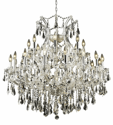Elegant Maria Theresa 24-LT Chrome Chandelier Clear Royal Cut Crystal - 2801D36C/RC