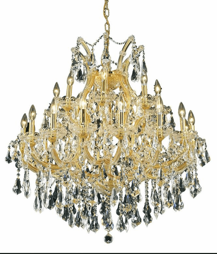 Elegant Maria Theresa 24-LT Gold Chandelier Clear Royal Cut Crystal - 2801D36G/RC