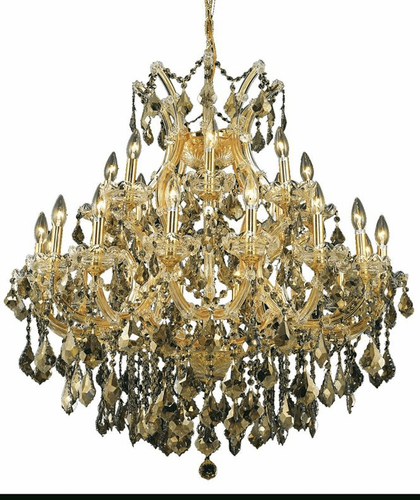 Elegant Maria Theresa 24-LT Gold Chandelier Golden Teak Royal Cut Crystal - 2800D36G-GT/RC