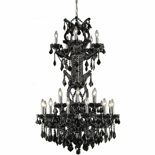 Elegant Maria Theresa 25-LT Black Chandelier Royal Cut Crystal - 2800D30SB/RC