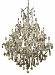 Elegant Maria Theresa 28-LT Chrome Chandelier Golden Teak Royal Cut Crystal - 2800D38C-GT/RC