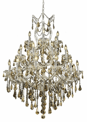 Elegant Maria Theresa 28-LT Chrome Chandelier Golden Teak Royal Cut Crystal - 2801D38C-GT/RC