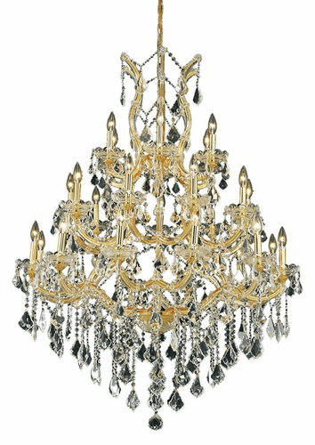 Elegant Maria Theresa 28-LT Gold Chandelier Clear Royal Cut Crystal - 2800D38G/RC