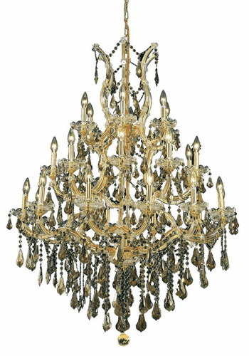 Elegant Maria Theresa 28-LT Gold Chandelier Golden Teak Royal Cut Crystal - 2801D38G-GT/RC
