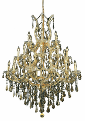 Elegant Maria Theresa 28-LT Gold Chandelier Golden Teak Royal Cut Crystal - 2801D38G-GT/RC