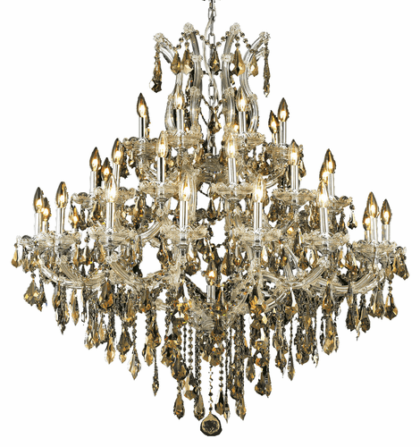 Elegant Maria Theresa 37-LT Chrome Chandelier Golden Teak Royal Cut Crystal - 2801G44C-GT/RC
