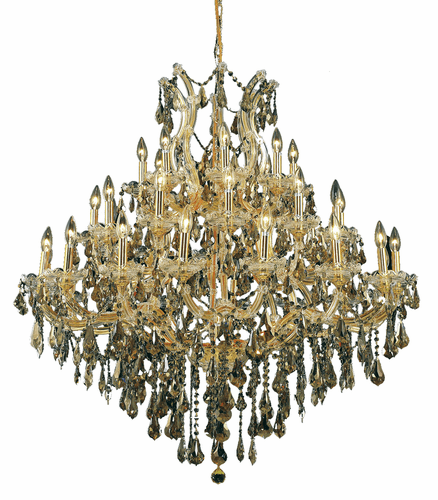 Elegant Maria Theresa 37-LT Gold Chandelier Golden Teak Royal Cut Crystal - 2801G44G-GT/RC