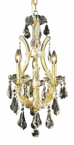 Elegant Maria Theresa 4-LT Gold Chandelier Clear Royal Cut Crystal - 2801D12G/RC
