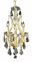 Elegant Maria Theresa 4-LT Gold Chandelier Clear Royal Cut Crystal - 2801D12G/RC