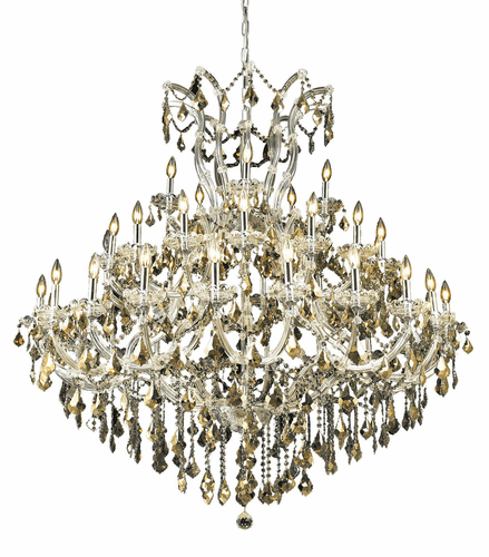 Elegant Maria Theresa 41-LT Chrome Chandelier Golden Teak Royal Cut Crystal - 2800G52C-GT/RC