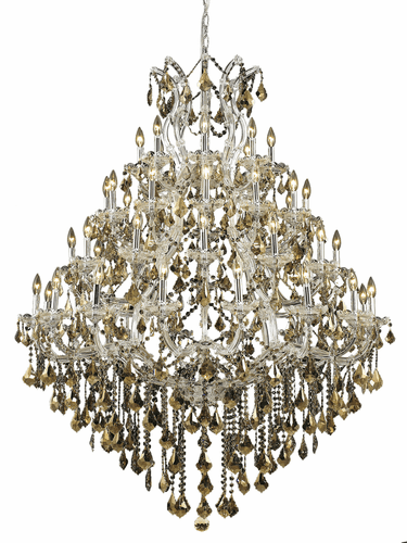 Elegant Maria Theresa 49-LT Chrome Chandelier Golden Teak Royal Cut Crystal - 2800G46C-GT/RC
