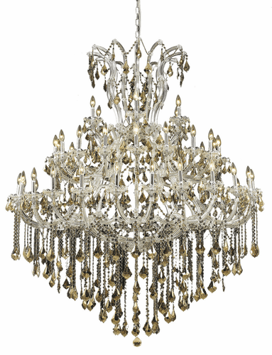 Elegant Maria Theresa 49-LT Chrome Chandelier Golden Teak Royal Cut Crystal - 2800G60C-GT/RC