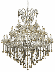 Elegant Maria Theresa 49-LT Chrome Chandelier Golden Teak Royal Cut Crystal - 2800G60C-GT/RC Elegant Maria Theresa 49-LT Chrome Chandelier Golden Teak Royal Cut Crystal - 2800G60C-GT/RC