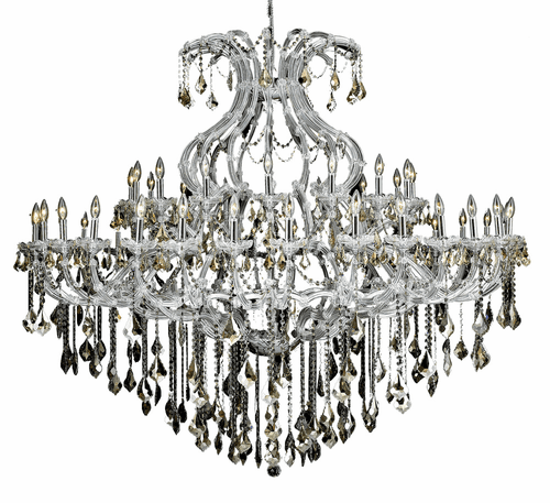 Elegant Maria Theresa 49-LT Chrome Chandelier Golden Teak Royal Cut Crystal - 2800G72C-GT/RC