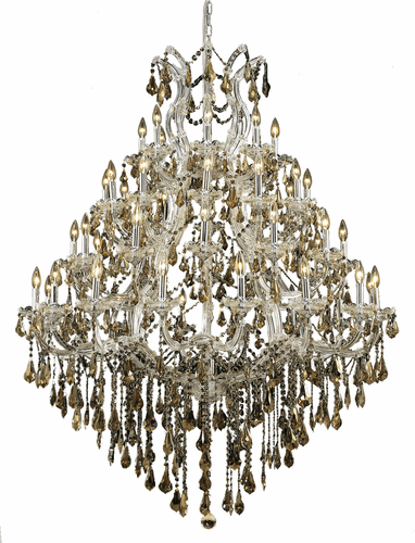 Elegant Maria Theresa 49-LT Chrome Chandelier Golden Teak Royal Cut Crystal - 2801G46C-GT/RC