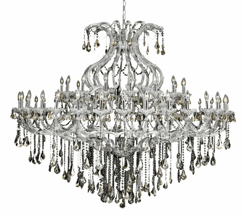 Elegant Maria Theresa 49-LT Chrome Chandelier Golden Teak Royal Cut Crystal - 2801G72C-GT/RC