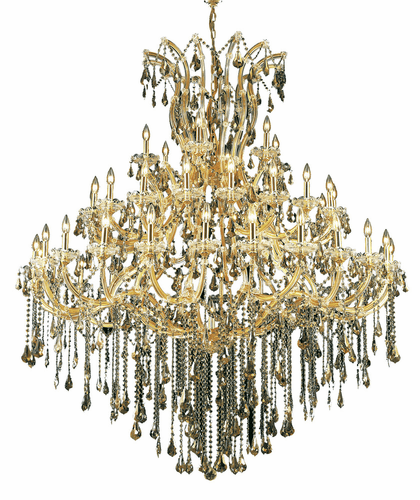 Elegant Maria Theresa 49-LT Gold Chandelier Golden Teak Royal Cut Crystal - 2801G60G-GT/RC