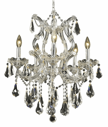 Elegant Maria Theresa 6-LT Chrome Chandelier Clear Royal Cut Crystal - 2801D20C/RC