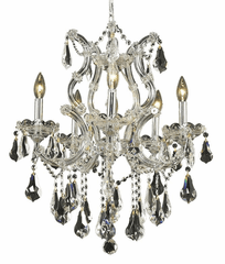 Elegant Maria Theresa 6-LT Chrome Chandelier Clear Royal Cut Crystal - 2801D20C/RC