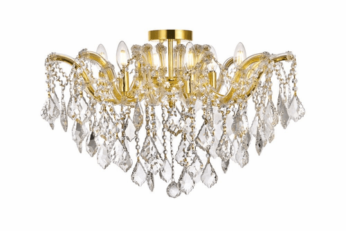 Elegant Maria Theresa 6-LT Gold Flush Mount Clear Royal Cut Crystal - 2800F24G/RC