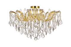 Elegant Maria Theresa 6-LT Gold Flush Mount Clear Royal Cut Crystal - 2800F24G/RC Elegant Maria Theresa 6-LT Gold Flush Mount Clear Royal Cut Crystal - 2800F24G/RC
