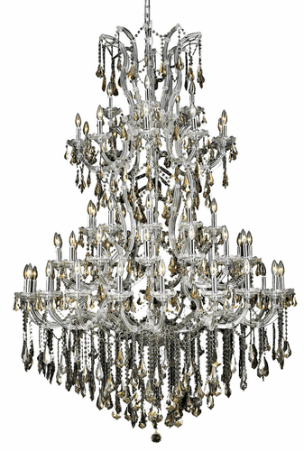 Elegant Maria Theresa 61-LT Chrome Chandelier Golden Teak Royal Cut Crystal - 2801G54C-GT/RC