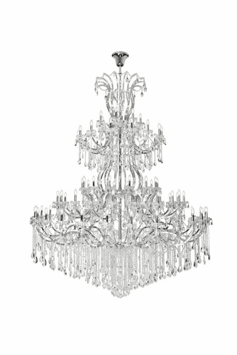 Elegant Maria Theresa 84-LT Chrome Chandelier w/Clear Tear Drop Crystals - 2803G120C/RC