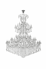 Elegant Maria Theresa 84-LT Chrome Chandelier w/Clear Tear Drop Crystals - 2803G120C/RC