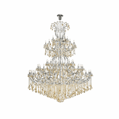 Elegant Maria Theresa 84-LT Chrome Chandelier w/Golden Shadow Tear Drop Crystals - 2803G120C-GS/RC