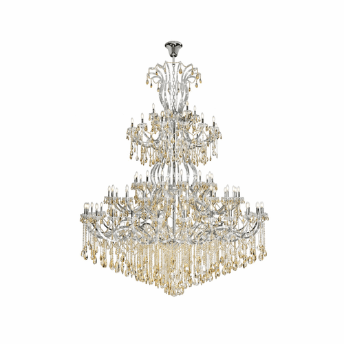 Elegant Maria Theresa 84-LT Chrome Chandelier w/Golden Shadow Tear Drop Crystals - 2803G120C-GS/RC