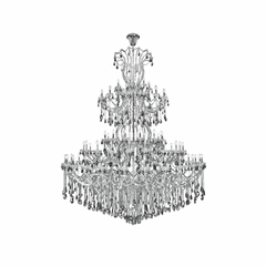 Elegant Maria Theresa 84-LT Chrome Chandelier w/Silver Shade Tear Drop Crystals - 2803G120C-SS/RC