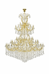 Elegant Maria Theresa 84-LT Gold Chandelier w/Clear Tear Drop Crystals - 2803G120G/RC