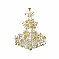 Elegant Maria Theresa 84-LT Gold Chandelier w/Golden Teak Tear Drop Crystals - 2803G120G-GT/RC